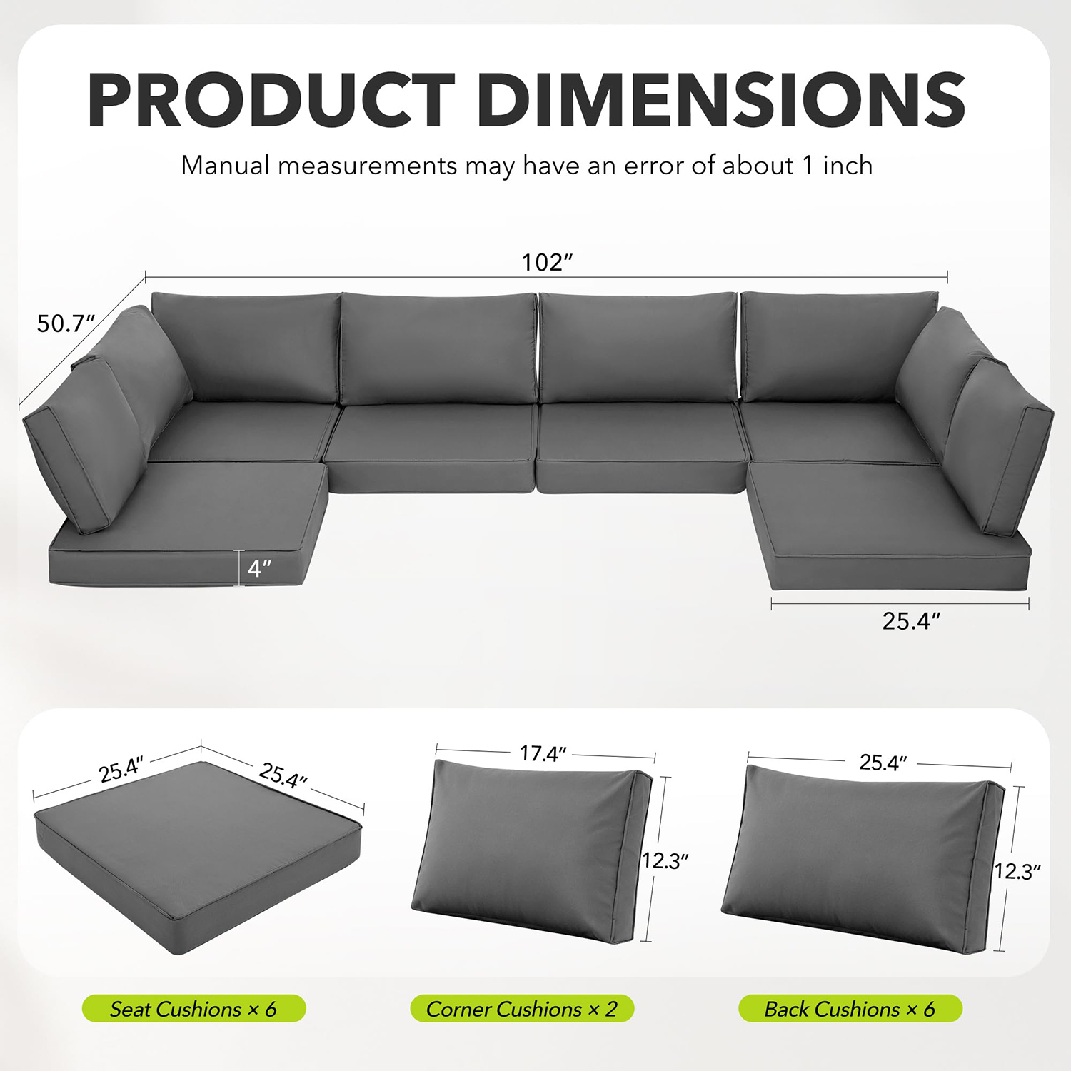 Set di 14 Cuscini di Ricambio  - Outdoor Furniture Replacement Fabric recensione e prezzo