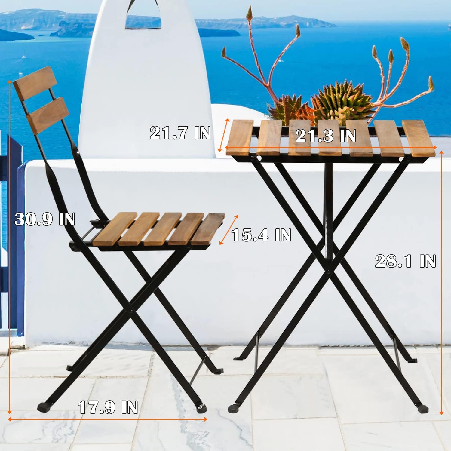 Set da bistrot pieghevole in l - Outdoor Furniture Wood recensione e prezzo