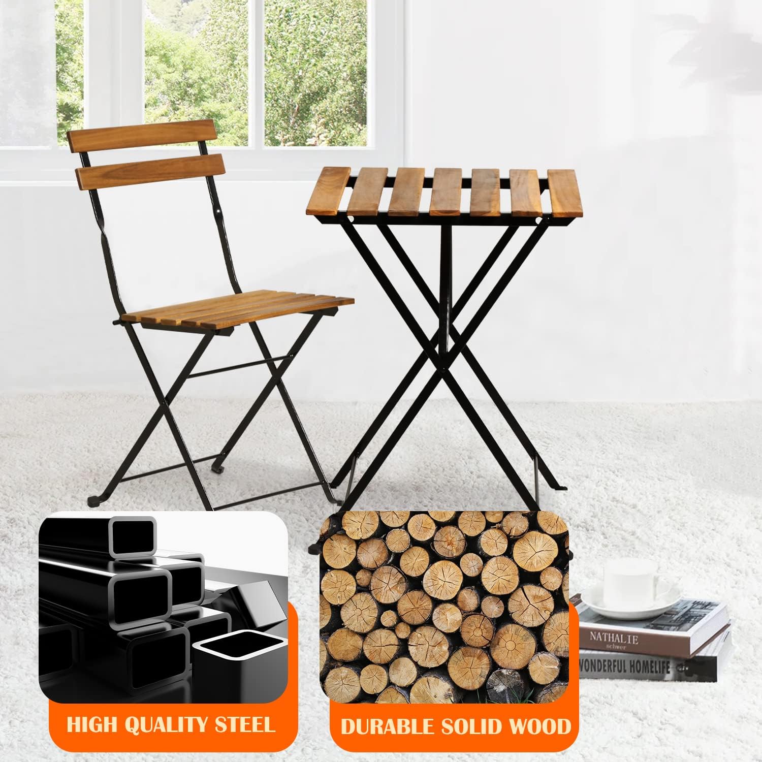 Set da bistrot pieghevole in l - Outdoor Furniture Wood recensione e prezzo
