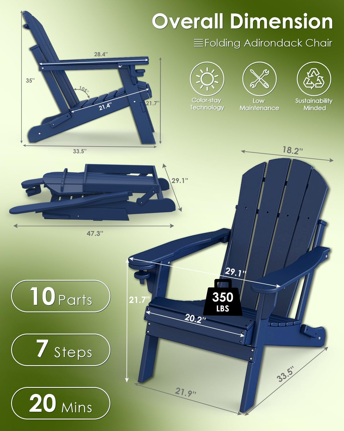 Set di 2 sedie pieghevoli per  - Outdoor Furniture Legs recensione e prezzo