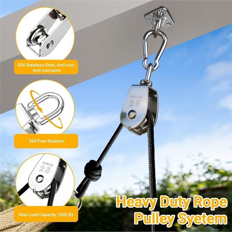 Kit Sistema di Pulegge in Acci - Sun Sail Shade recensione e prezzo
