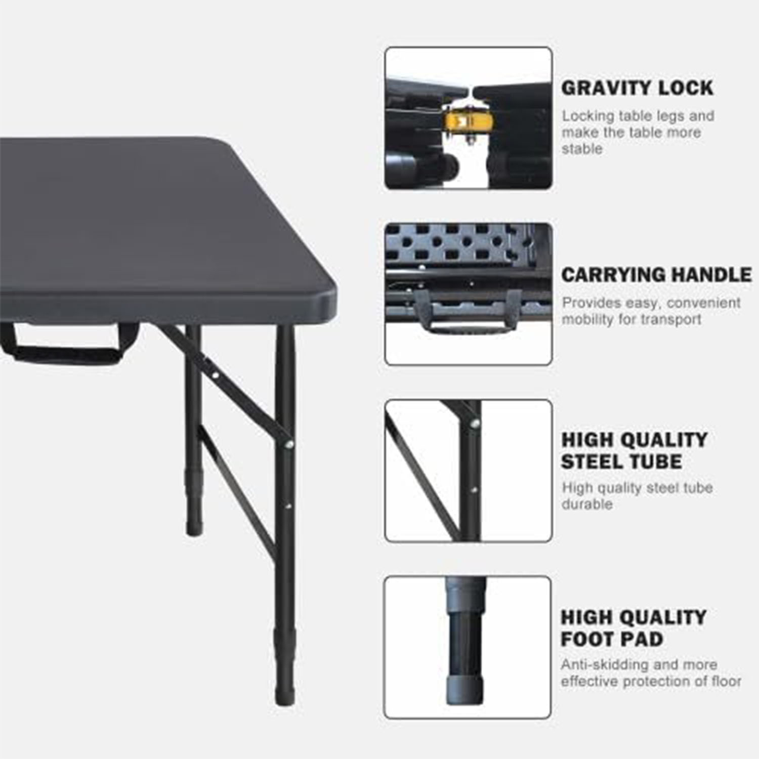 Tavolo Pieghevole 4ft con Alte - Outdoor Furniture Legs recensione e prezzo